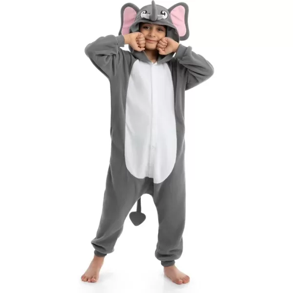 Spooktacular Creations Halloween Child Pajama Elephant Kids Plush Jumpsuit jumpsuit Elephant Costume CosplayGrey