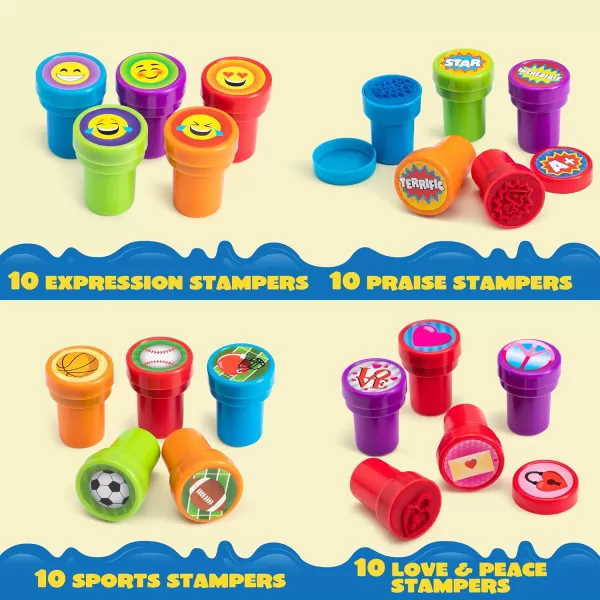100 Pcs Assorted Stamps for Kids SelfInk Stamps 50 Different Designs Dinosaur Zoo Safari Stampers for Party Favor Carnival Prizes School Easter Egg Stuffers Halloween Christmas