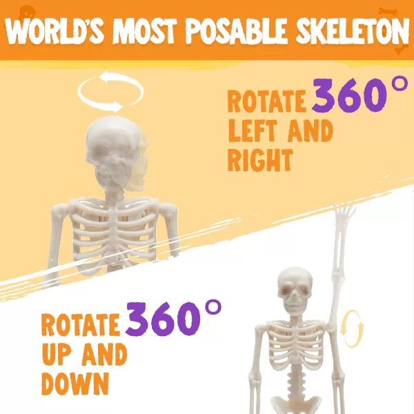 JOYIN 12 PCS Halloween 6 Small Skeletons Toys Decorations Mini Skeleton Figurines for Craft Haunted House Accessories TrickorTreaters Party Favors Graveyard Decorations