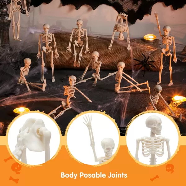 JOYIN 12 PCS Halloween 6 Small Skeletons Toys Decorations Mini Skeleton Figurines for Craft Haunted House Accessories TrickorTreaters Party Favors Graveyard Decorations