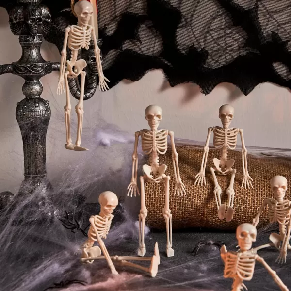 JOYIN 12 PCS Halloween 6 Small Skeletons Toys Decorations Mini Skeleton Figurines for Craft Haunted House Accessories TrickorTreaters Party Favors Graveyard Decorations