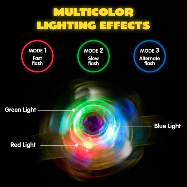 JOYIN 12 Pack LED Light Up Spinner Bracelets Glow in The Dark Fidget Party Favors for Kids Birthday Goodie Bags Stuffers Treasure Box Toys for Classroom