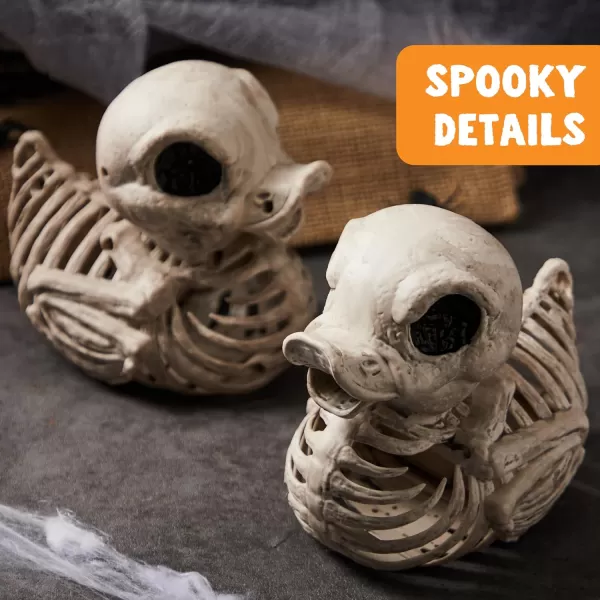 JOYIN 2 PCS 45 Halloween Duck Skeleton Plastic Bones for Spooky Halloween Decor Indoor Outdoor Prop