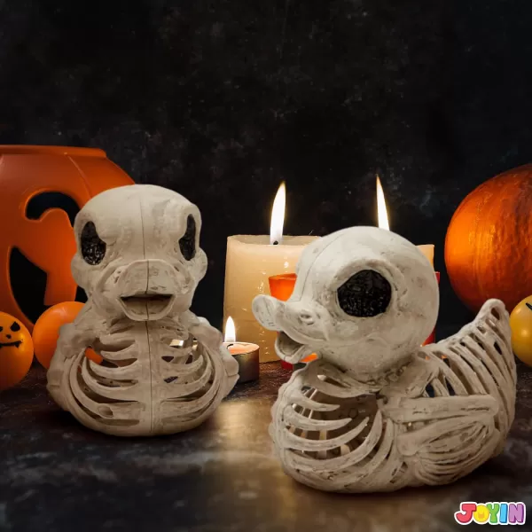 JOYIN 2 PCS 45 Halloween Duck Skeleton Plastic Bones for Spooky Halloween Decor Indoor Outdoor Prop