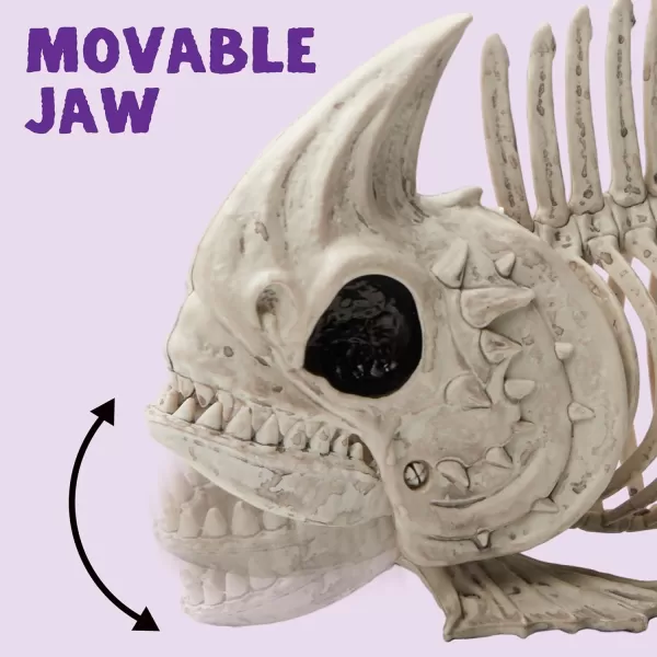 JOYIN 2 PCS 95 Halloween Poseable Fish Skeleton Decor Animal Plastic Bones with Posable Joints for Halloween Indoor Outdoor Decorations Party Props Yard Patio Lawn Garden Props Decor