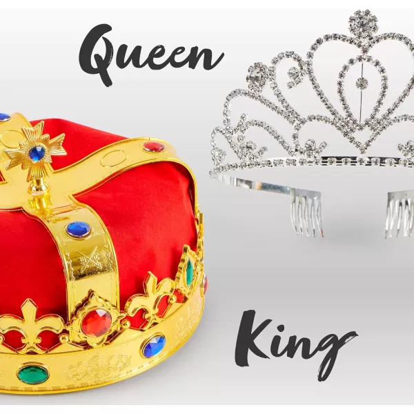 JOYIN 2 Pack Royal Crowns Kings and Queens Crowns Crowns for Kids and Audults Halloween Party Costume Accessories