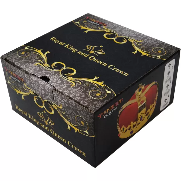 JOYIN 2 Pack Royal Crowns Kings and Queens Crowns Crowns for Kids and Audults Halloween Party Costume Accessories