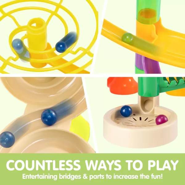 JOYIN 236Pcs Glowing Marble Run with Motorized Elevator Construction Building Blocks Toys with 30 Glow in The Dark Plastic Marbles STEM Gifts for Boys and Girls