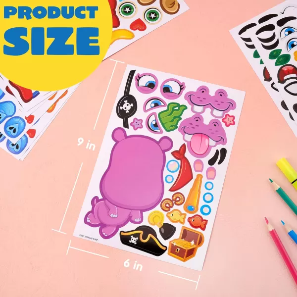 JOYIN 24PCS 9quotx6quot Make a face Stickers for Kids Make Your Own Stickers Mix and Match Stickers with Safaris Sea Farm and Dinosaur Animals Party Favors Kids Crafts Goodie Bags Stuffers for KidsSafaris Animals