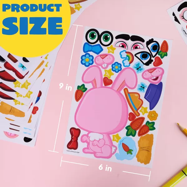 JOYIN 24PCS 9quotx6quot Make a face Stickers for Kids Make Your Own Stickers Mix and Match Stickers with Safaris Sea Farm and Dinosaur Animals Party Favors Kids Crafts Goodie Bags Stuffers for KidsFarm Animals