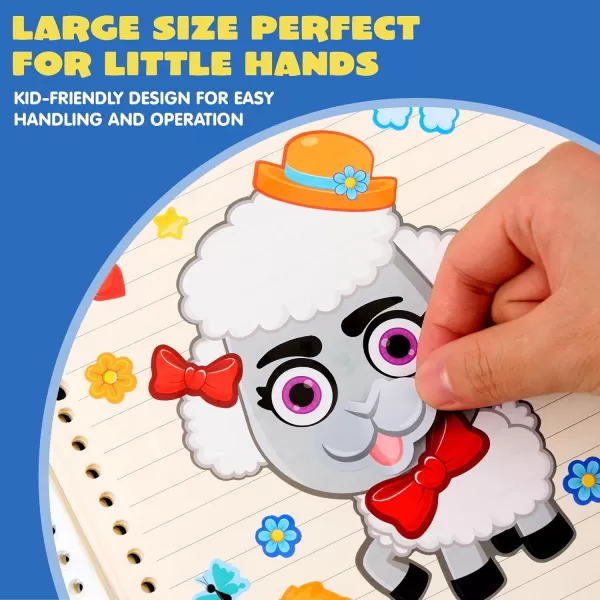 JOYIN 24PCS 9quotx6quot Make a face Stickers for Kids Make Your Own Stickers Mix and Match Stickers with Safaris Sea Farm and Dinosaur Animals Party Favors Kids Crafts Goodie Bags Stuffers for KidsFarm Animals