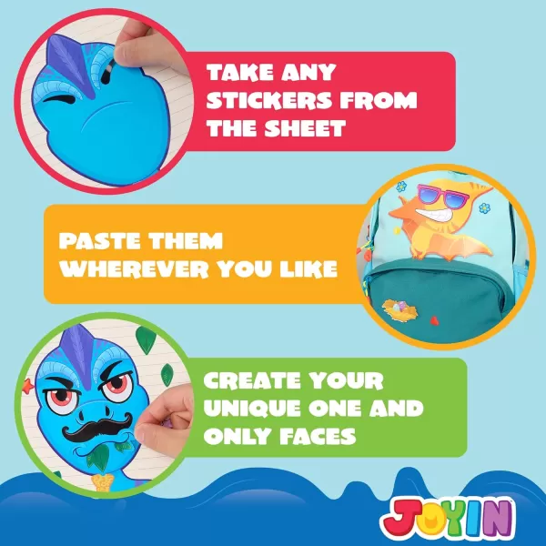 JOYIN 24PCS 9quotx6quot Make a face Stickers for Kids Make Your Own Stickers Mix and Match Stickers with Safaris Sea Farm and Dinosaur Animals Party Favors Kids Crafts Goodie Bags Stuffers for KidsDinosaur Animals