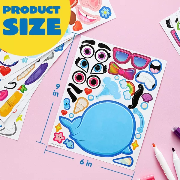 JOYIN 24PCS 9quotx6quot Make a face Stickers for Kids Make Your Own Stickers Mix and Match Stickers with Safaris Sea Farm and Dinosaur Animals Party Favors Kids Crafts Goodie Bags Stuffers for KidsMixed Animals
