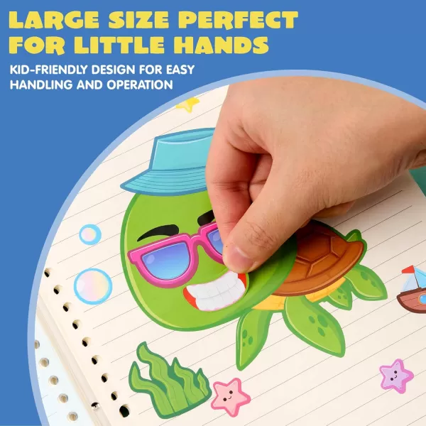 JOYIN 24PCS 9quotx6quot Make a face Stickers for Kids Make Your Own Stickers Mix and Match Stickers with Safaris Sea Farm and Dinosaur Animals Party Favors Kids Crafts Goodie Bags Stuffers for KidsSea Animals