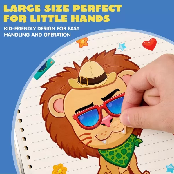 JOYIN 24PCS 9quotx6quot Make a face Stickers for Kids Make Your Own Stickers Mix and Match Stickers with Safaris Sea Farm and Dinosaur Animals Party Favors Kids Crafts Goodie Bags Stuffers for KidsSafaris Animals