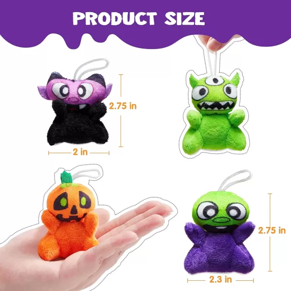 JOYIN 28 PCS Halloween Mini Plush Toy Assortment with 7 Halloween Characters Mini Halloween Plush Toy for Kids Halloween Party Favors Goodie Bag Fillers