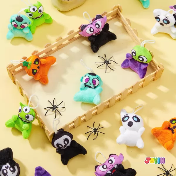 JOYIN 28 PCS Halloween Mini Plush Toy Assortment with 7 Halloween Characters Mini Halloween Plush Toy for Kids Halloween Party Favors Goodie Bag Fillers