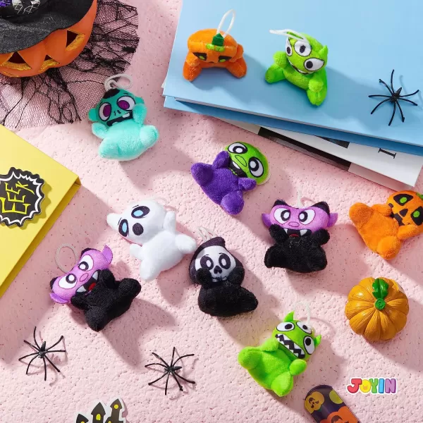 JOYIN 28 PCS Halloween Mini Plush Toy Assortment with 7 Halloween Characters Mini Halloween Plush Toy for Kids Halloween Party Favors Goodie Bag Fillers