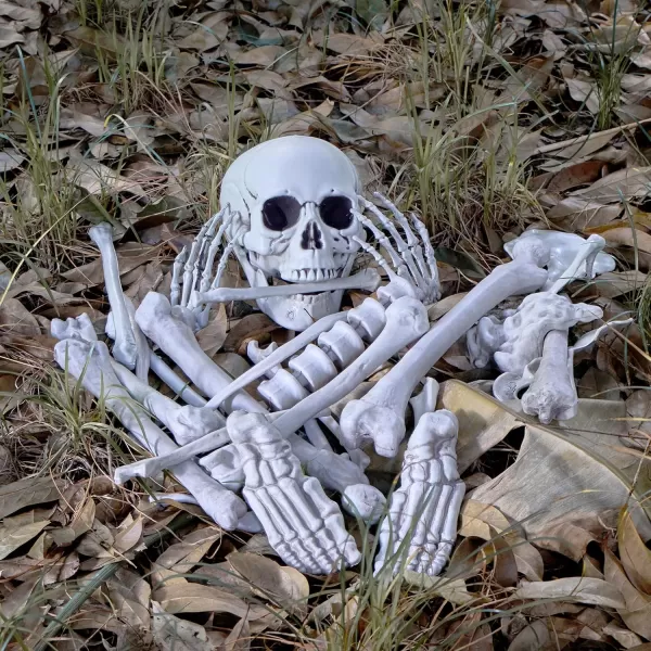JOYIN 28 PCS Halloween Skeleton Decorations Bones and Skull Kit Indoor Outdoor Decorations Plastic Bones Scary for Spooky Graveyard Haunted House Lawn Yard Party Decor