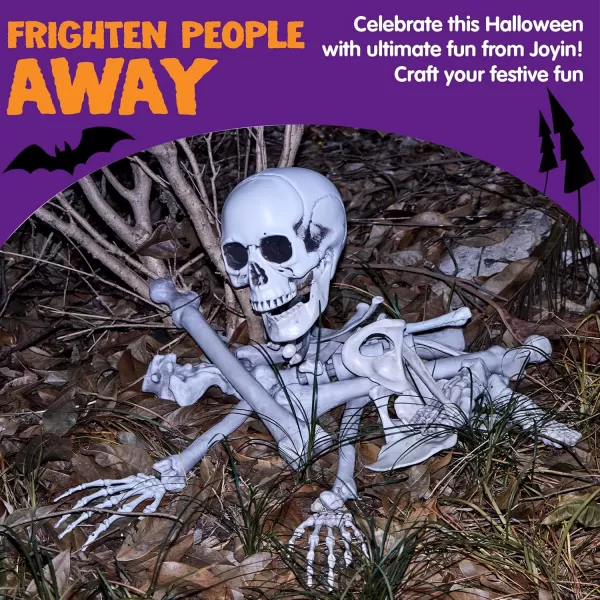 JOYIN 28 PCS Halloween Skeleton Decorations Bones and Skull Kit Indoor Outdoor Decorations Plastic Bones Scary for Spooky Graveyard Haunted House Lawn Yard Party Decor
