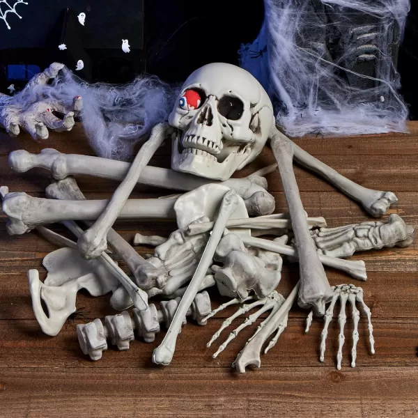 JOYIN 28 PCS Halloween Skeleton Decorations Bones and Skull Kit Indoor Outdoor Decorations Plastic Bones Scary for Spooky Graveyard Haunted House Lawn Yard Party Decor
