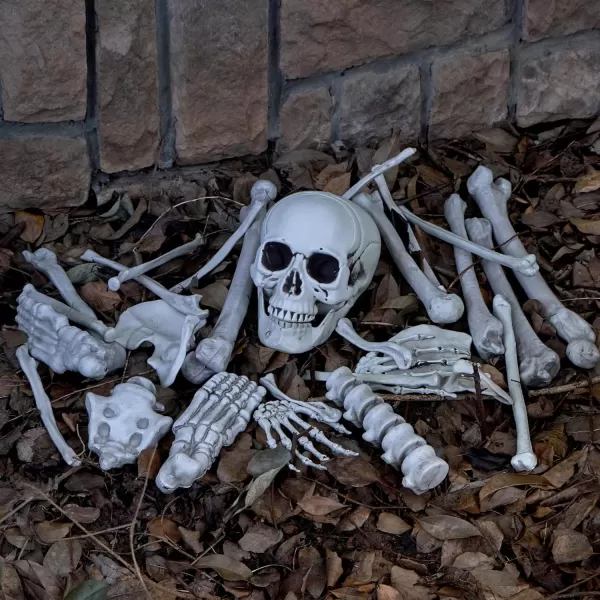 JOYIN 28 PCS Halloween Skeleton Decorations Bones and Skull Kit Indoor Outdoor Decorations Plastic Bones Scary for Spooky Graveyard Haunted House Lawn Yard Party Decor