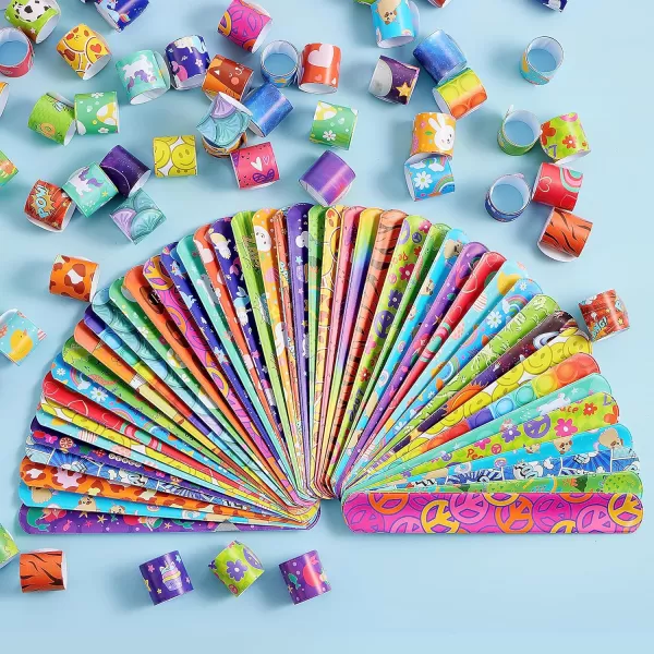 JOYIN 288 Pcs Slap Bracelets Party Favors  36 Designs with Cute and Colorful Themes  Perfect for kids Easter Party Favors Valentine Classroom Prizes Exchanging Gifts