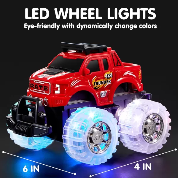 JOYIN 3 Pack Light Up Monster Truck Set Toy Truck Set for Boys and Girls Led Race Truck for Kids Present for Boy Girl 3 4 5 6
