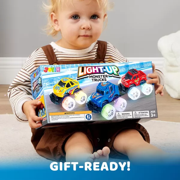 JOYIN 3 Pack Light Up Monster Truck Set Toy Truck Set for Boys and Girls Led Race Truck for Kids Present for Boy Girl 3 4 5 6