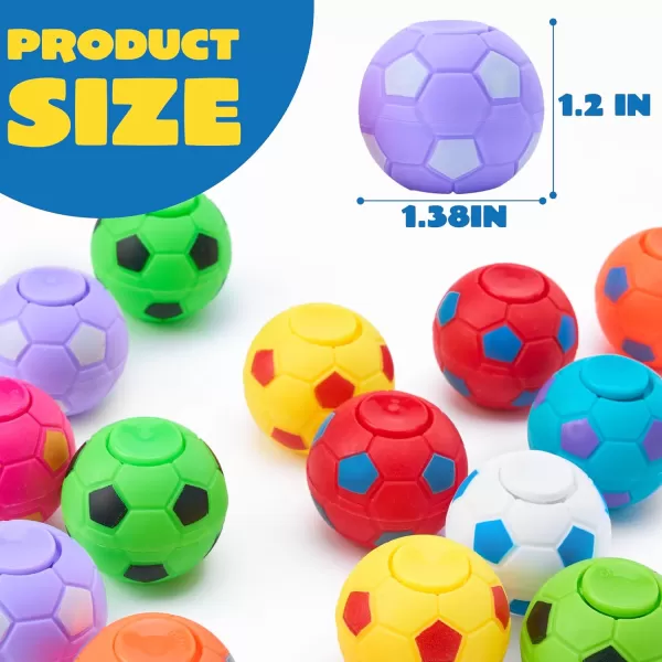 JOYIN 36 Pack Soccer Fidget Spinners for Kids Soccer Party Favors Fidget Toys Bulk Stress Balls Goodie Bags Stuffers for Birthday Party Treasure Box Toys for ClassroomSoccer