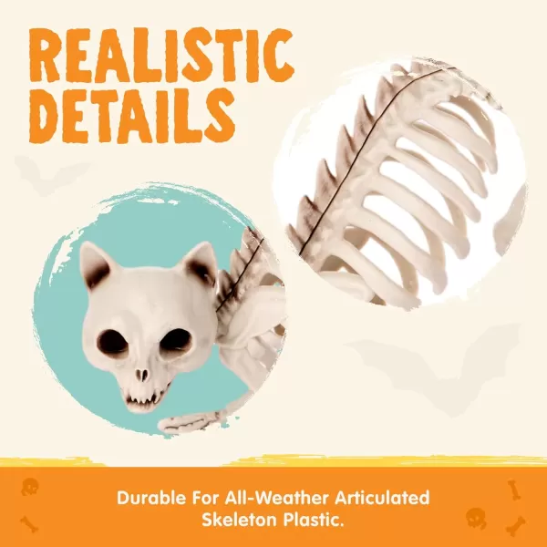 JOYIN 4 PCS Skeleton Cats Halloween Indoor Outdoor Decorations Set Animal Courtyard for Photo Props Decorations Trick or Treat Decor Spooky Scene Party Favors 7  79  3 inches