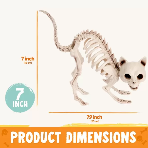 JOYIN 4 PCS Skeleton Cats Halloween Indoor Outdoor Decorations Set Animal Courtyard for Photo Props Decorations Trick or Treat Decor Spooky Scene Party Favors 7  79  3 inches