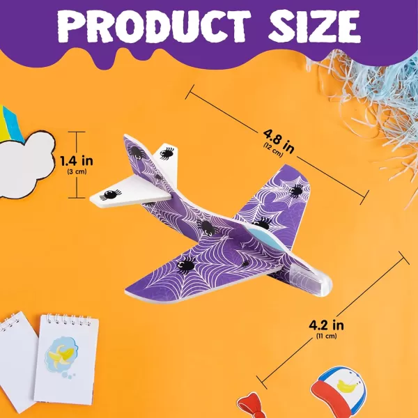 JOYIN 48 PCS Halloween Foam Glider Planes for Kids Flying Paper Airplane Gliders Toys Bulk for Halloween Party Gifts Presents12 Different Airplane DesignsTrick or Treats Party Favor and Supplies