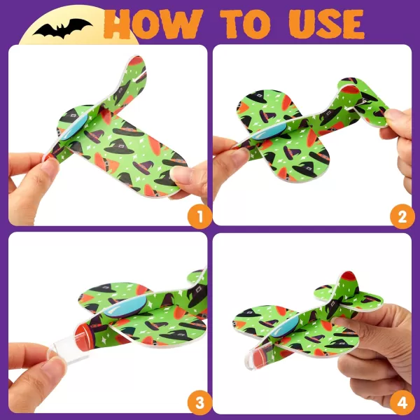 JOYIN 48 PCS Halloween Foam Glider Planes for Kids Flying Paper Airplane Gliders Toys Bulk for Halloween Party Gifts Presents12 Different Airplane DesignsTrick or Treats Party Favor and Supplies