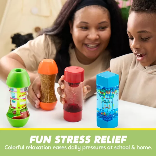 JOYIN 4Pack Fidget Tubes for Kids Sensory Tubes Stress Relief Toy Speech Therapy Materials Calming Toys for Children with Autism Calm Down Corner Supplies