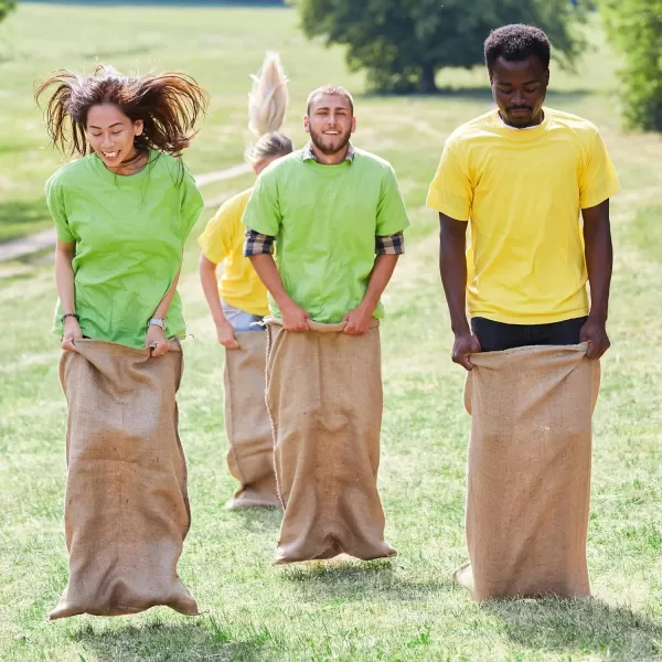 JOYIN 6 Pack Large Burlap Potato Sack Race Bags 39quot x 25quot Potato Sacks Racing Bags for Kids ampamp AdultsOutdoor Play Family Reunion Outdoor Picnic Party Outside Yard Lawn Easter Carnival Games