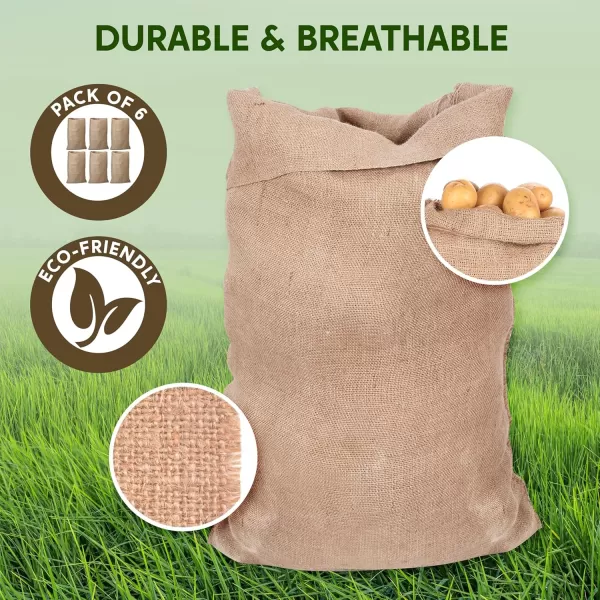 JOYIN 6 Pack Large Burlap Potato Sack Race Bags 39quot x 25quot Potato Sacks Racing Bags for Kids ampamp AdultsOutdoor Play Family Reunion Outdoor Picnic Party Outside Yard Lawn Easter Carnival Games
