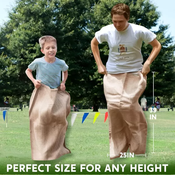 JOYIN 6 Pack Large Burlap Potato Sack Race Bags 39quot x 25quot Potato Sacks Racing Bags for Kids ampamp AdultsOutdoor Play Family Reunion Outdoor Picnic Party Outside Yard Lawn Easter Carnival Games