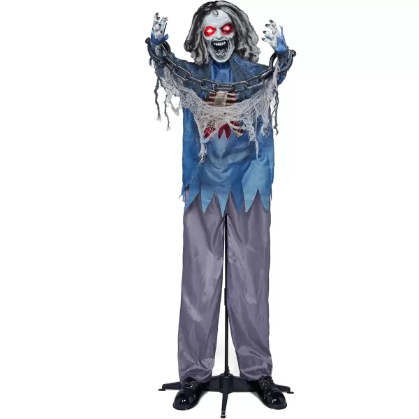 JOYIN 68quot Halloween Animatronics Clearance Scary Halloween Werewolf Decorations with LED Eyes and Creepy Sound Life Size Animated Halloween Decoration Outdoor for Haunted House Decor Lawn Yard PatioZombie