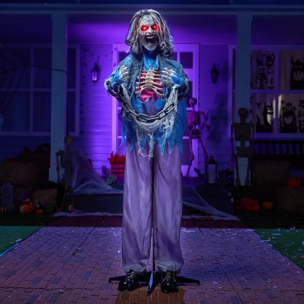 JOYIN 68quot Halloween Animatronics Clearance Scary Halloween Werewolf Decorations with LED Eyes and Creepy Sound Life Size Animated Halloween Decoration Outdoor for Haunted House Decor Lawn Yard PatioZombie