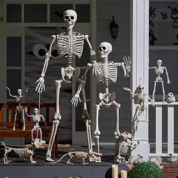JOYIN 69 FT Blinking Eyes Skeleton Halloween Voice Sensing Pose and Stay Plastic Full Body Human Bones Indoor Outdoor Decorations TrickorTreatersNo Screwdriver