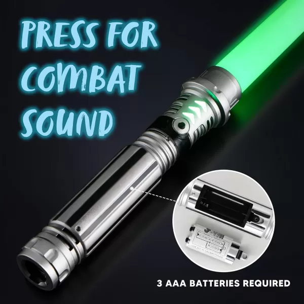JOYIN Extendable 2in1 Light Up Sword for Kids Dual LED Swords Set with FX Sound Motion Sensitive and Realistic Sliver Handle for Fighters and Warriors New Years Eve Party Supplies Boys StuffSilver Handle