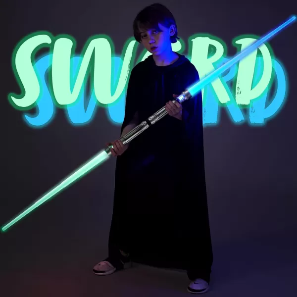 JOYIN Extendable 2in1 Light Up Sword for Kids Dual LED Swords Set with FX Sound Motion Sensitive and Realistic Sliver Handle for Fighters and Warriors New Years Eve Party Supplies Boys StuffSilver Handle