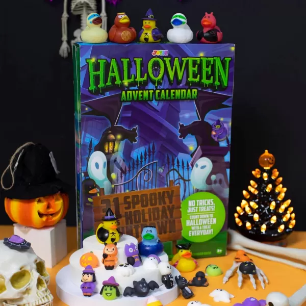 JOYIN Halloween Advent Calendar 2024 with Surprise Toys Holiday CountDown to Halloween with Mochi and Surprise Halloween Themed Rubber Ducks Halloween Countdown Calendar with s for Halloween Party Favor