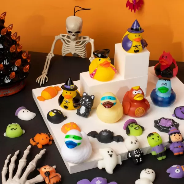 JOYIN Halloween Advent Calendar 2024 with Surprise Toys Holiday CountDown to Halloween with Mochi and Surprise Halloween Themed Rubber Ducks Halloween Countdown Calendar with s for Halloween Party Favor