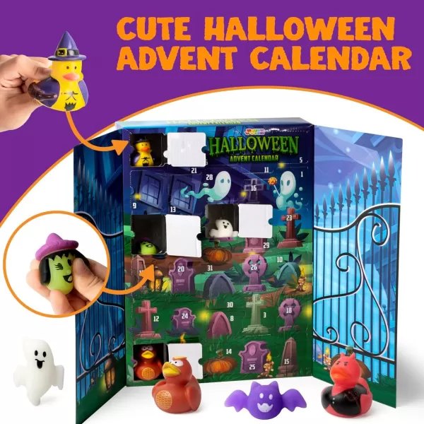 JOYIN Halloween Advent Calendar 2024 with Surprise Toys Holiday CountDown to Halloween with Mochi and Surprise Halloween Themed Rubber Ducks Halloween Countdown Calendar with s for Halloween Party Favor