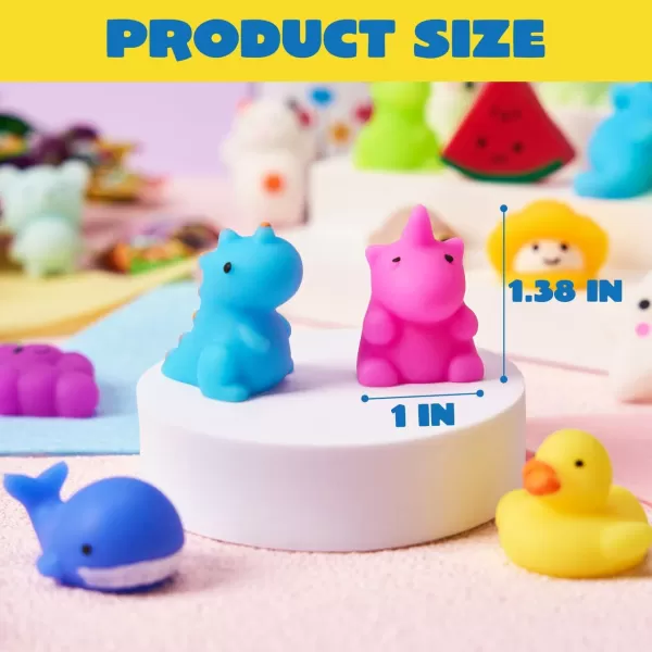 JOYIN Mochi Squishy Toys Set Random 25 Pack Mini Mochi Party Favors for Kids Kawaii Squishy Toy Stress Relief Toys Goodie Bags Fillers with Storage Box Classroom Prizes