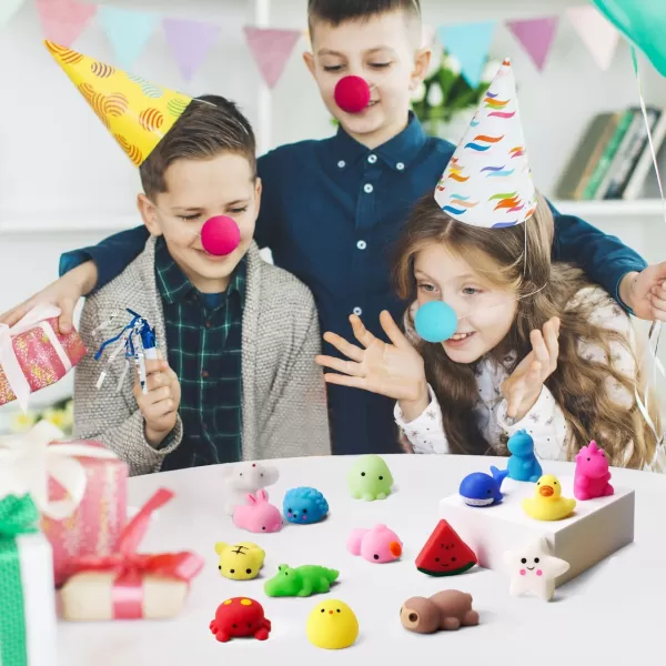 JOYIN Mochi Squishy Toys Set Random 25 Pack Mini Mochi Party Favors for Kids Kawaii Squishy Toy Stress Relief Toys Goodie Bags Fillers with Storage Box Classroom Prizes