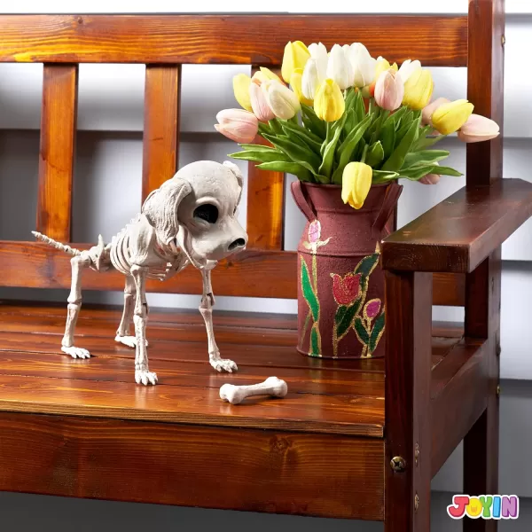 JOYIN Posable Halloween Dog Skeleton Full Body Posable Joints Skeleton Puppy for Halloween Decoration Graveyard Party Deco 98 X 47 X 126