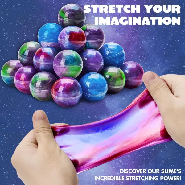 JOYIN Slime Ball Party Favors  24 Pack Stretchy NonSticky MessFree Slime for Stress Relief  Safe for Girls and Boys  Classroom Rewards and Christmas Party SuppliesMixed Colors Galaxy Slime Ball